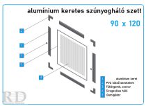     90*120-as alumínium keretes szúnyogháló szett (11x26-os)