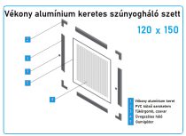    120*150-es alumínium keretes szúnyogháló szett (11x26-os)