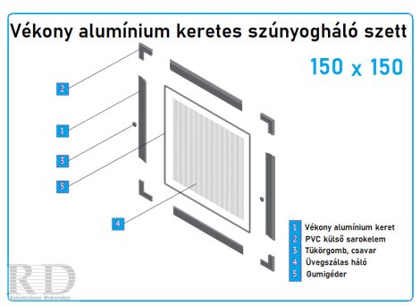 150x150-es vékony alumínium keretes szett