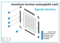    Egyedi méretes alumínium keretes szúnyogháló szett (11x26-os)