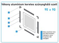     90*90-es alumínium keretes szúnyogháló szett (11x26-os)