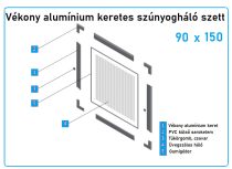     90*150-es alumínium keretes szúnyogháló szett (11x26-os)