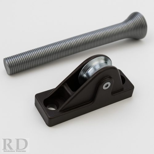 Redőnyzsinór bevezető fém görgős + rugó (barna)